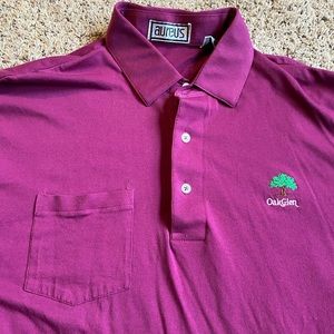 Vintage Aureus Golf Polo Shirt XL Purple Oak Glen Golf Club Stillwater Minnesota